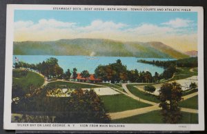 Lake George, NY - Steamboat Dock, Boat and Bath House at Silver Bay