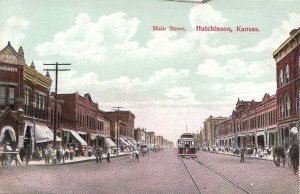 Postcard Main Street Hutchinson Kansas