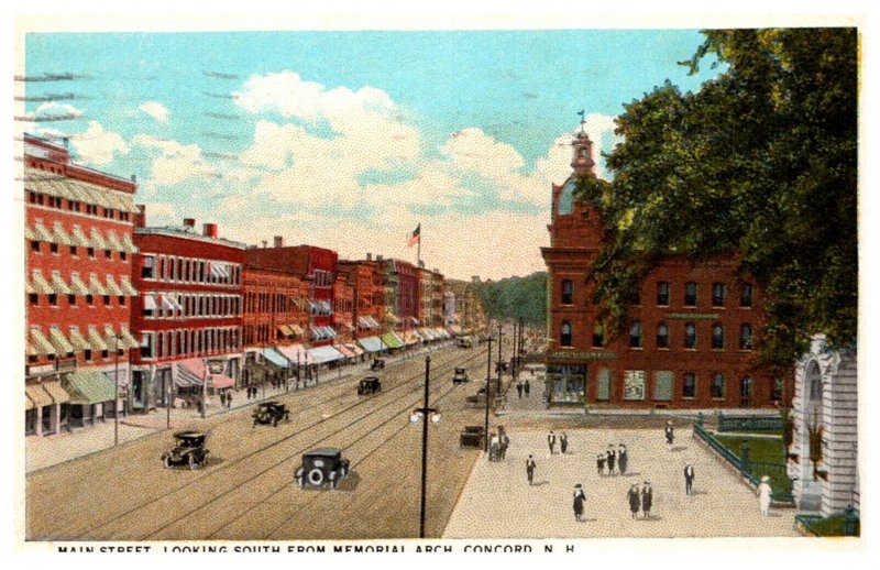 New Hampshire Concord   Main Street looking South from Memorial Arch