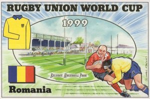 Romania Team Rugby Union World Cup 1999 Postcard