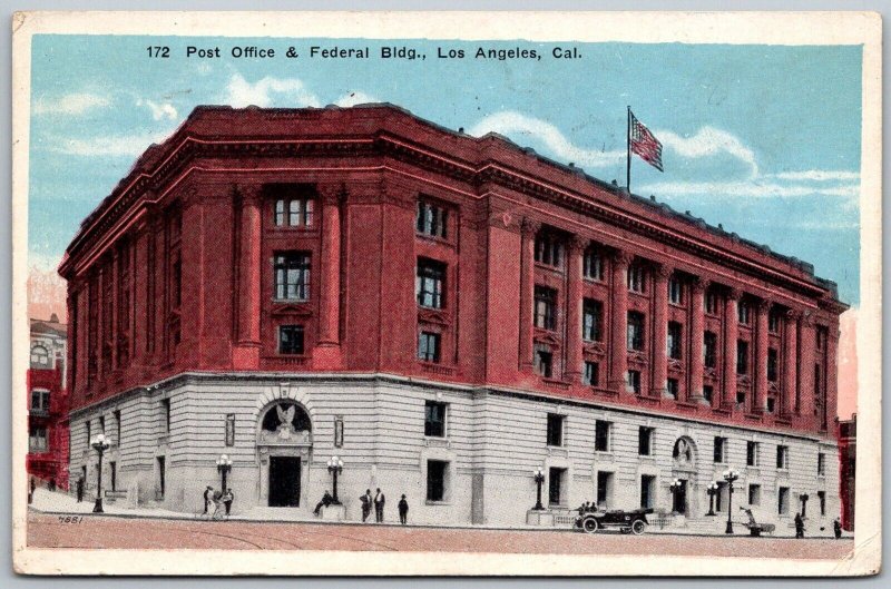 Los Angeles California 1920 Postcard Post Office & Federal Building