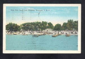 WATERTOWN SOUTH DAKOTA SD LAKE KAMPESKA STONY POINT BEACH SWIMMING POSTCARD