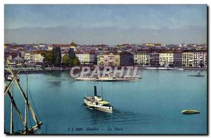 Old Postcard Geneva Port Boat