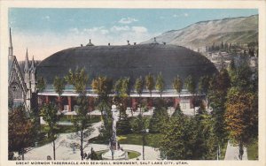 Utah Salt Lake City Great Mormon Tabernacle and Sea-Gull Monument Curteich
