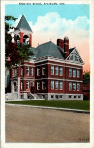 Postcard Ontario Brockville Separate School Brick Building 1920s K41