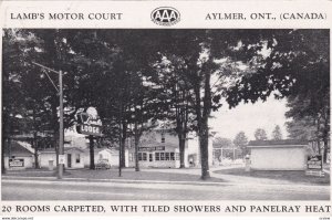 AYLMER, Ontario, Canada, 1940-50s; Lamb's Motor Court