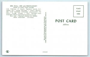 PAWLEY'S ISLAND, South Carolina SC ~ Roadside SEA GULL INN & Restaurant Postcard 