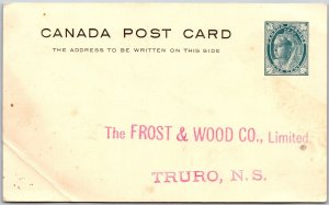 Postcard Canada Postal Stationery The Frost & Wood Co. LTD Truro Nova Scotia