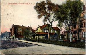 Postcard Church Street in Hoosick Falls, New York