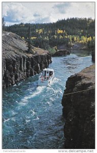 Ferry M.V. SCHWATKA Going Through Miles Canyon, Yukon River at Whitehorse, ...