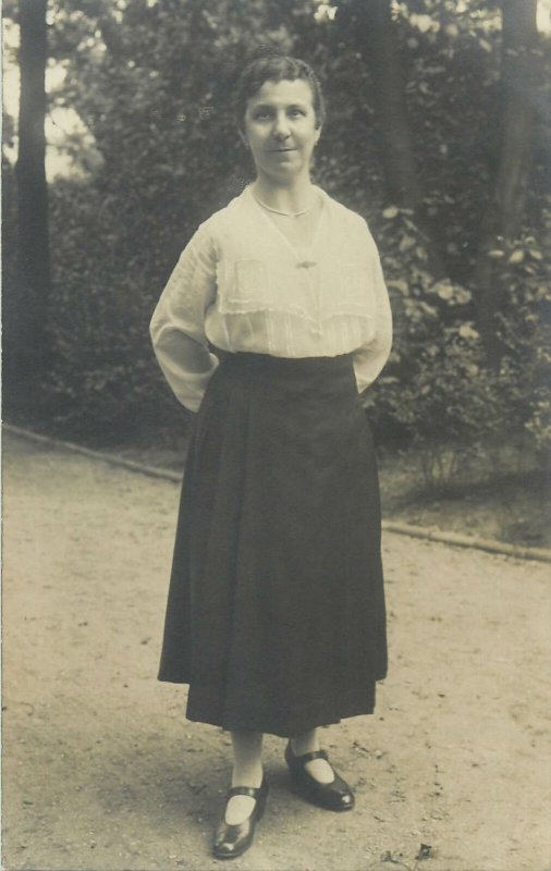 Postcard countryside woman typical outfit