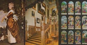Stained Glass Windows Staircase Painting Hatfield House Hertfordshire Postcard s
