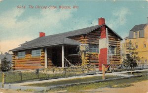 H89/ Wausau Wisconsin Postcard c1910 The Old Log Cabin Home  178