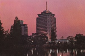BANGKOK, THAILAND, 50-70s; Dusit Thani Hotel overlooking Lumpini Park