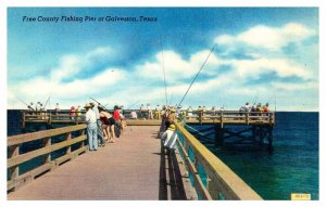 Postcard PIER SCENE Galveston Texas TX AR4267