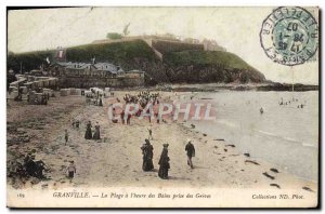 Old Postcard Granville Beach has the & # 39heure baths taking Greves