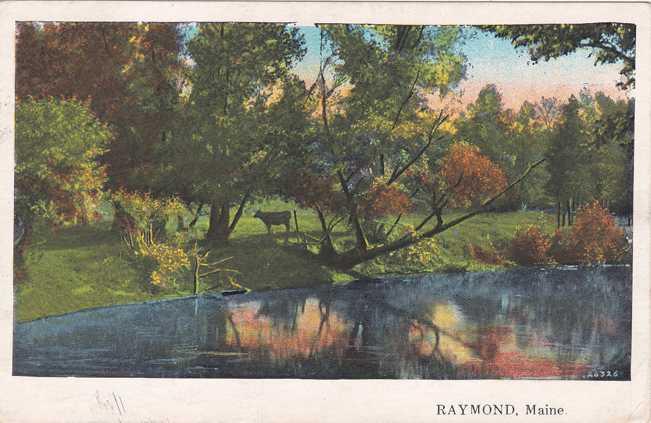 Greetings from Raymond, Maine - pm 1934 - WB