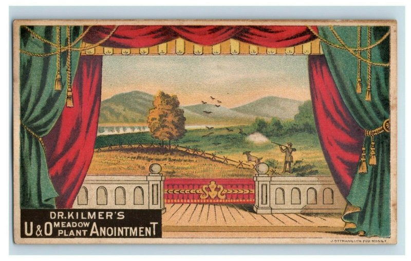 1880's U&O Meadow Plant Anointment Quack Medicine Hunting Trade Card P144