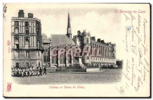 Postcard Old St Germain en Laye Castle and Statue of Thiers
