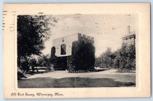 1910 Winnipeg Manitoba Canada Vintage Postcard Old Fort Garry Exterior Posted