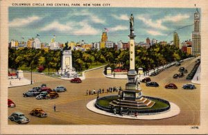 New York City Columbus Circle and Central Park