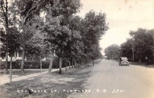 RPPC Real Photo, Residence Street, Portland, North Dakota, N.D., Old Postcard