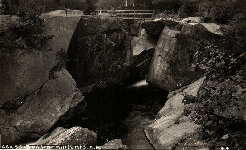 1910 WHITE MOUNTAINS NEW HAMPSHIRE AGASSIZ BASIN PHOTO RPPC POSTCARD P1168