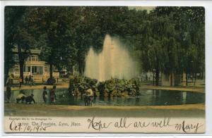 The Fountain Lynn Massachusetts 1905 postcard