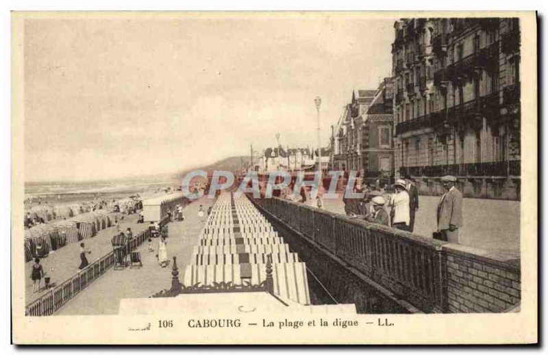 Old Postcard Cabourg La Plage La Digue