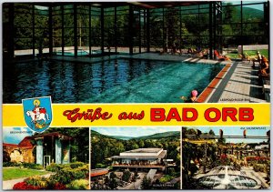 VINTAGE CONTINENTAL SIZE POSTCARD (4) SCENES AT BAD ORB GERMANY 1970s