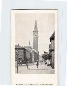 Q-30244 Clock Tower City Hall Square Copenhagen Denmark