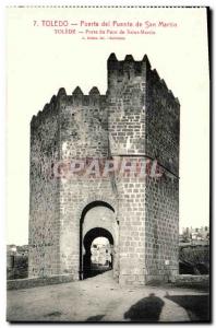 Postcard Old Toledo Gate of Saint Martin Bridge