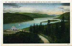 Columbia River Gorge and Vista House Crown Point on Columbia River Highway WB