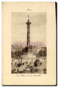 Old Postcard Paris's Bastille Square