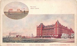 HOTEL CHAMBERLIN FORTRESS MONROE VIRGINIA GOLF LINKS POSTCARD (c. 1905)