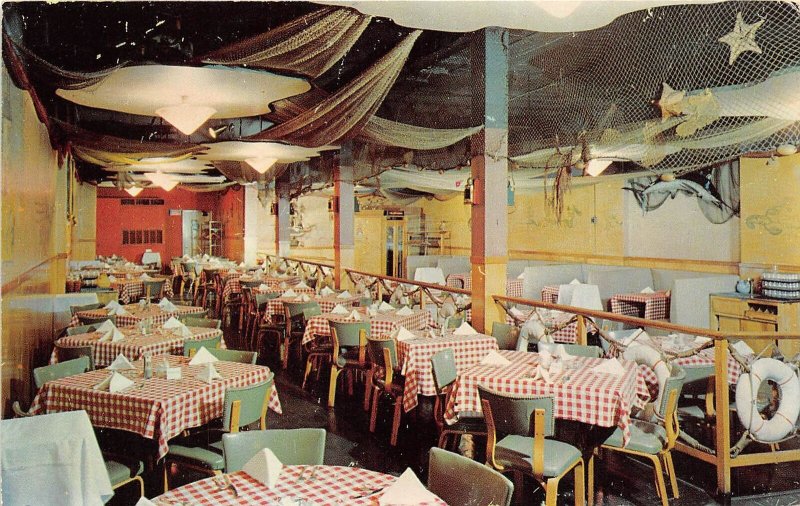 Columbus Ohio 1960s Postcard Seafood Bay Steak & Lobster Restaurant