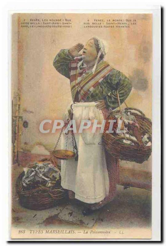 Types Marseillais Old Postcard the fishmonger TOP