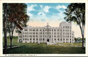Postcard NY Utica St. Elizabeth's Hospital wb