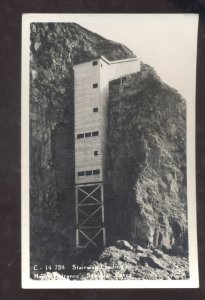 RPPC SE LION CAVE ENTRANCE STAIRWAY OREGON VINTAGE REAL PHOTO POSTCARD