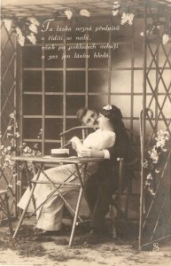 Couple. Romance Old vintage German postcard