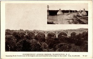 Connecticut Avenue Bridge Multi View, Washington DC Vintage Postcard U36