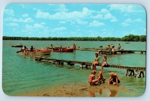 Berrien Center Michigan MI Postcard Fisher Lake Clausen Shady Rest Resort c1960