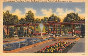 Fountain, Pergola, Pangborn Public Park Hagerstown, Maryland MD