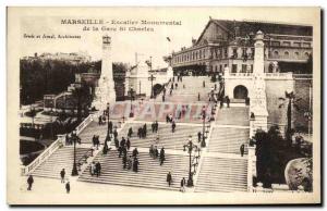 Old Postcard Marseille Monumental Staircase of the Gare St Charles