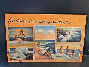 Postcard  Greetings from Narragansett Pier, RI   Z8