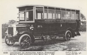 Merthyr Tydfil Corporation 1920s Welsh Centenary Transport Postcard