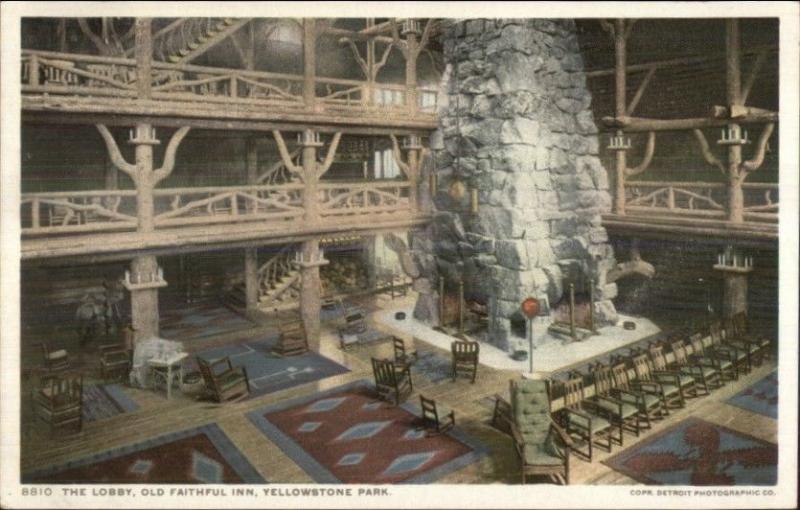 Yellowstone Old Faithful Inn Detroit Publishing 8810 c1910 Postcard EXC COND