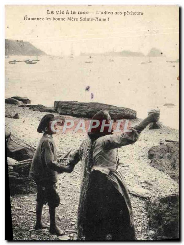 Old Postcard life to the sea L & # 39adieu to fishermen