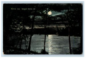 1909 Montreal River, Temagami District at Moonlight Ontario Canada Postcard