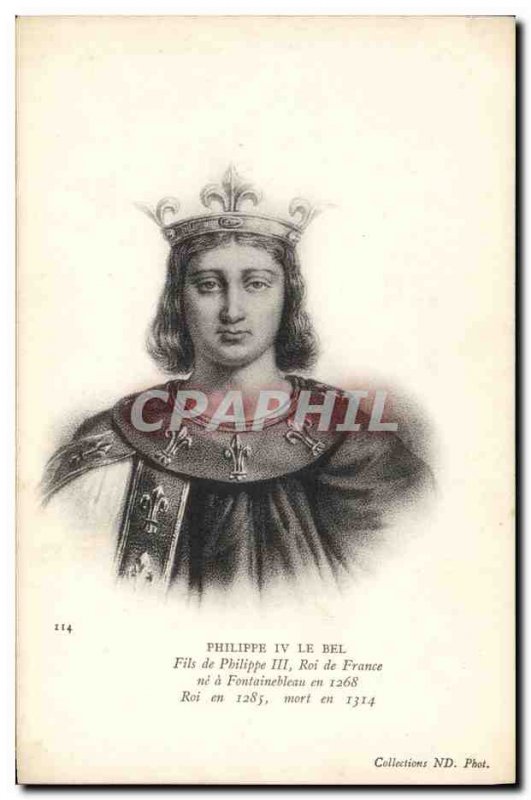 Old Postcard Philip IV King of France